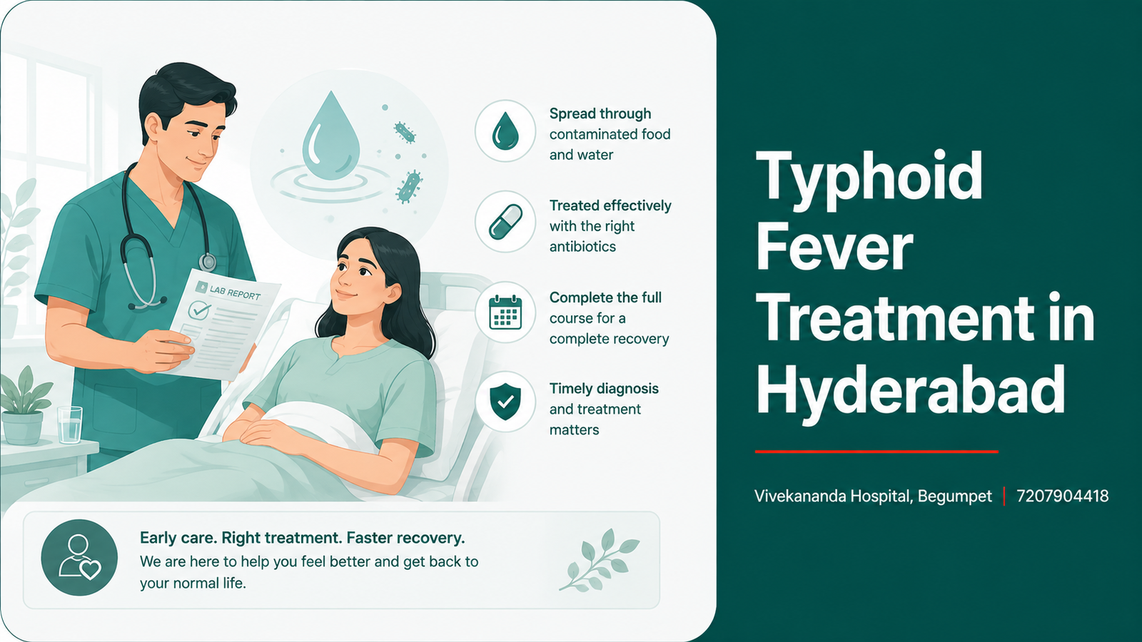 Typhoid fever treatment in Hyderabad: physician-led antibiotic treatment and testing at Vivekananda Hospital, Begumpet