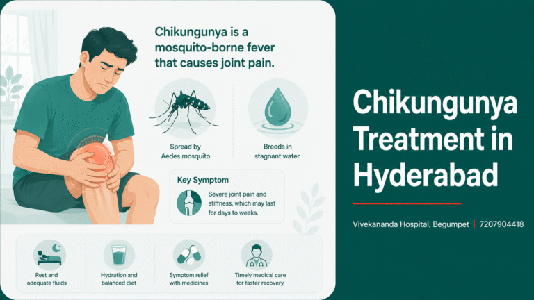 Chikungunya treatment in Hyderabad, fever with severe joint pain tested and managed at Vivekananda Hospital, Begumpet